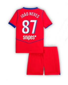Paris Saint-Germain Joao Neves #87 Maglia Gara Terza Repliche 2025-26 Bambino Maniche Corte